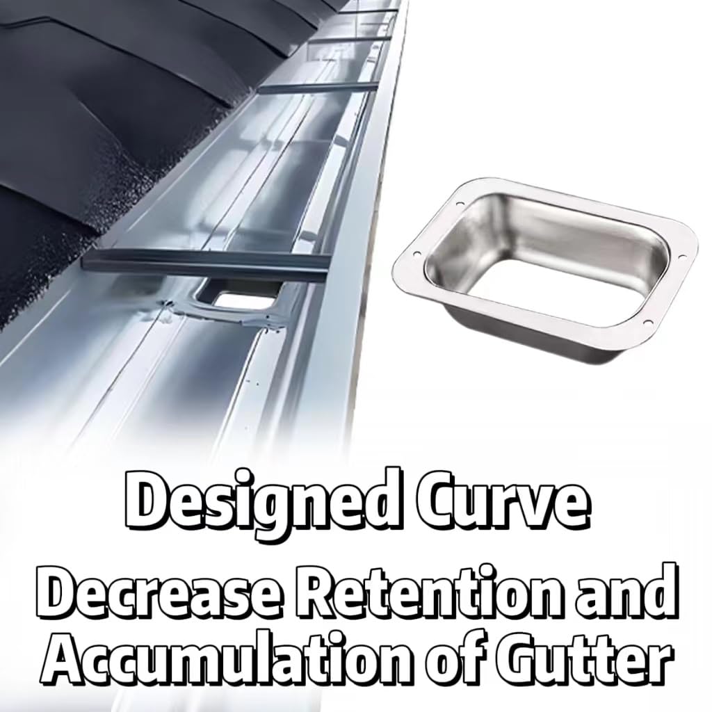 2" x 3" Aluminum Gutter Downspout Drop Outlet Adapter for K Style Gutters, Connector for Downspout Gutter Drain Pipe Fittings, Roof Rain Water Catching System Parts & Accessories (2 Packs).