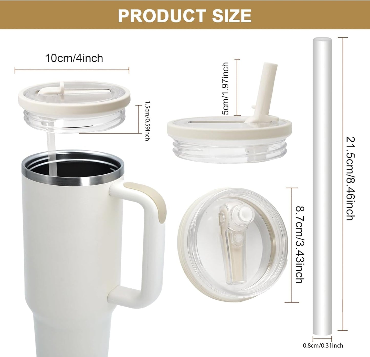 Stanley Quencher 40 oz Tumbler Lid - Leak Proof Flip Straw Cover | Reusable & Spill Proof