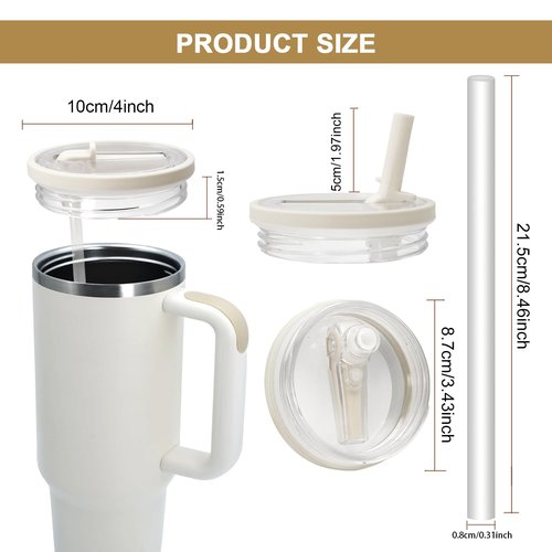2 Pack Replacement Lids for Stanley Cup 40oz – Leak-Proof Flip-Top Straw Lids for 40oz Stanley Tumblers | No-Spill Design For Commuting, Home, Camping, and Office Use