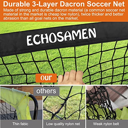 Kids Soccer Goals Set - 2 of 6' x 4' with Cones & Agility Ladder - Black