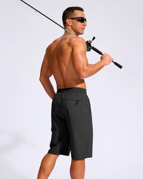 G Gradual Men's Board Shorts - Quick Dry Swim Trunks with 3 Zipper Pockets | 11" Length, Versatile Beachwear