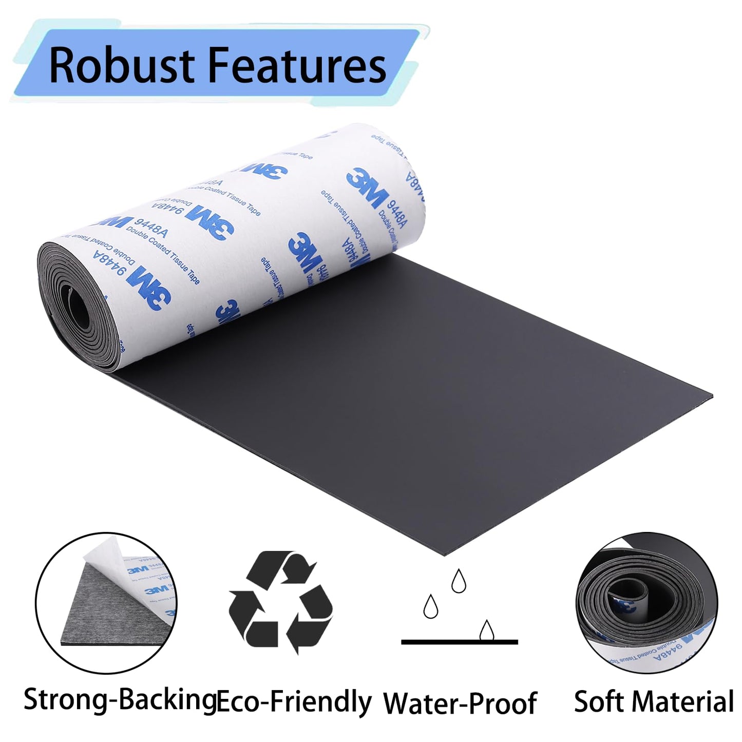 Non Slip Furniture Pads, Silicone Self Adhesive Cuttable Anti-Slip Furniture Pads for Hardwood Floors, 5x40 inch Anti-Scratch Rubber Pads Roll