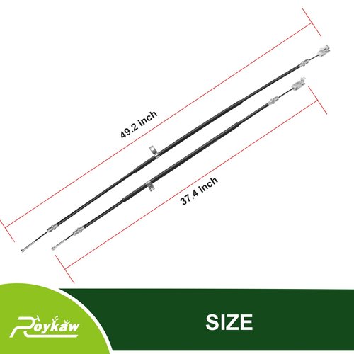 Roykaw Club Car Brake Cable Set, Both Driver & Passenger Side for Precedent 2004-Up Gas/Electric Golf Cart Models, Replaces OEM # 103528701, 103528702, 102557501, 102557502