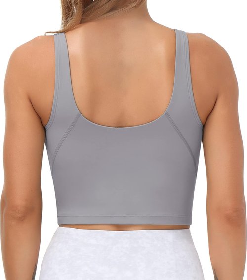 Gym People Women's Longline Sports Bra - Wirefree, Padded, Medium Support | Comfortable Fit