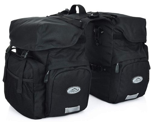 FANWU 50L Bike Panniers Bicycle Commuting Bag Waterproof Saddle Bags with Rain Cover for Bicycle Rear Rack Carrier, Support for Width Less Than 7 inches Bike Rack