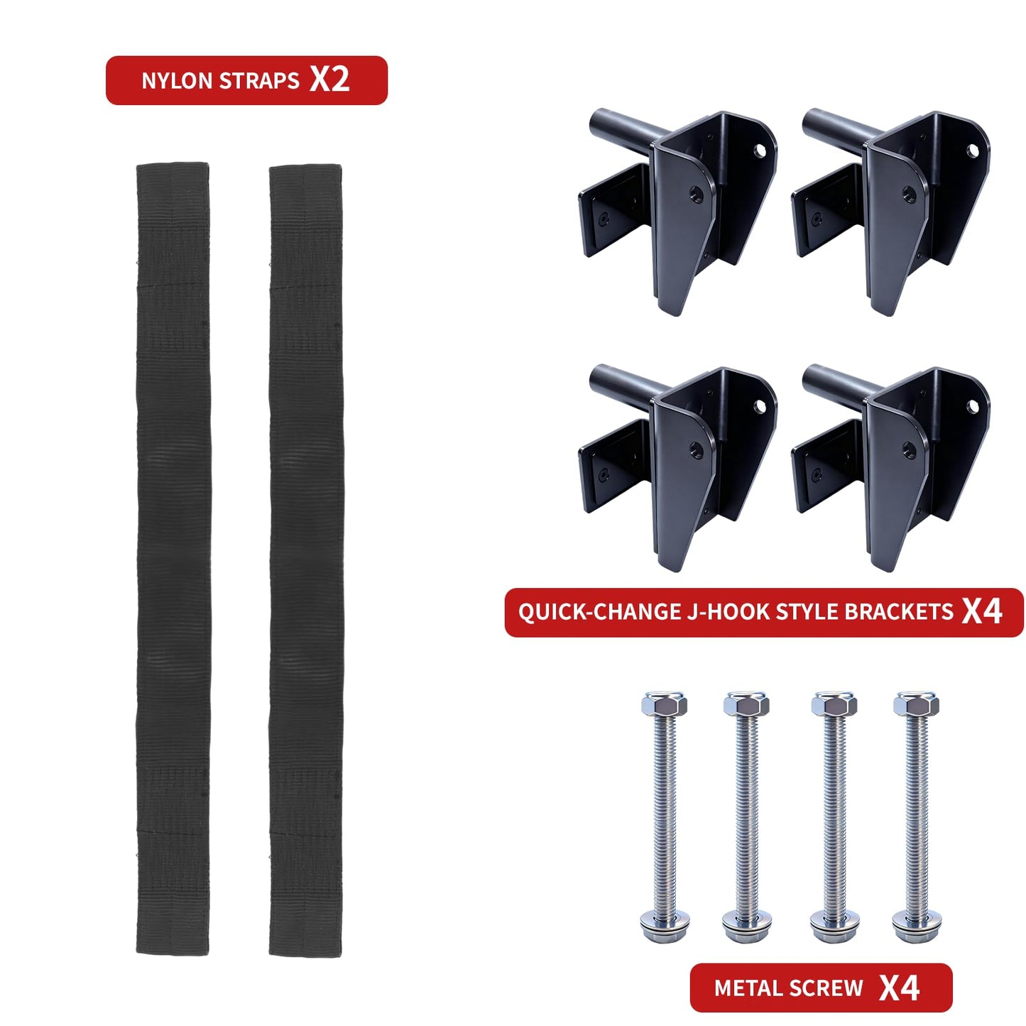 Power Rack Attachments Safety Straps Squat Rack Attachments Fit 3x3 Power Rack for Row Deadlift Bench Press Hip Thrust Chest Press and More (Black, 3"x3" Column,0.7" Aperture,Straps Length 2.62FT)