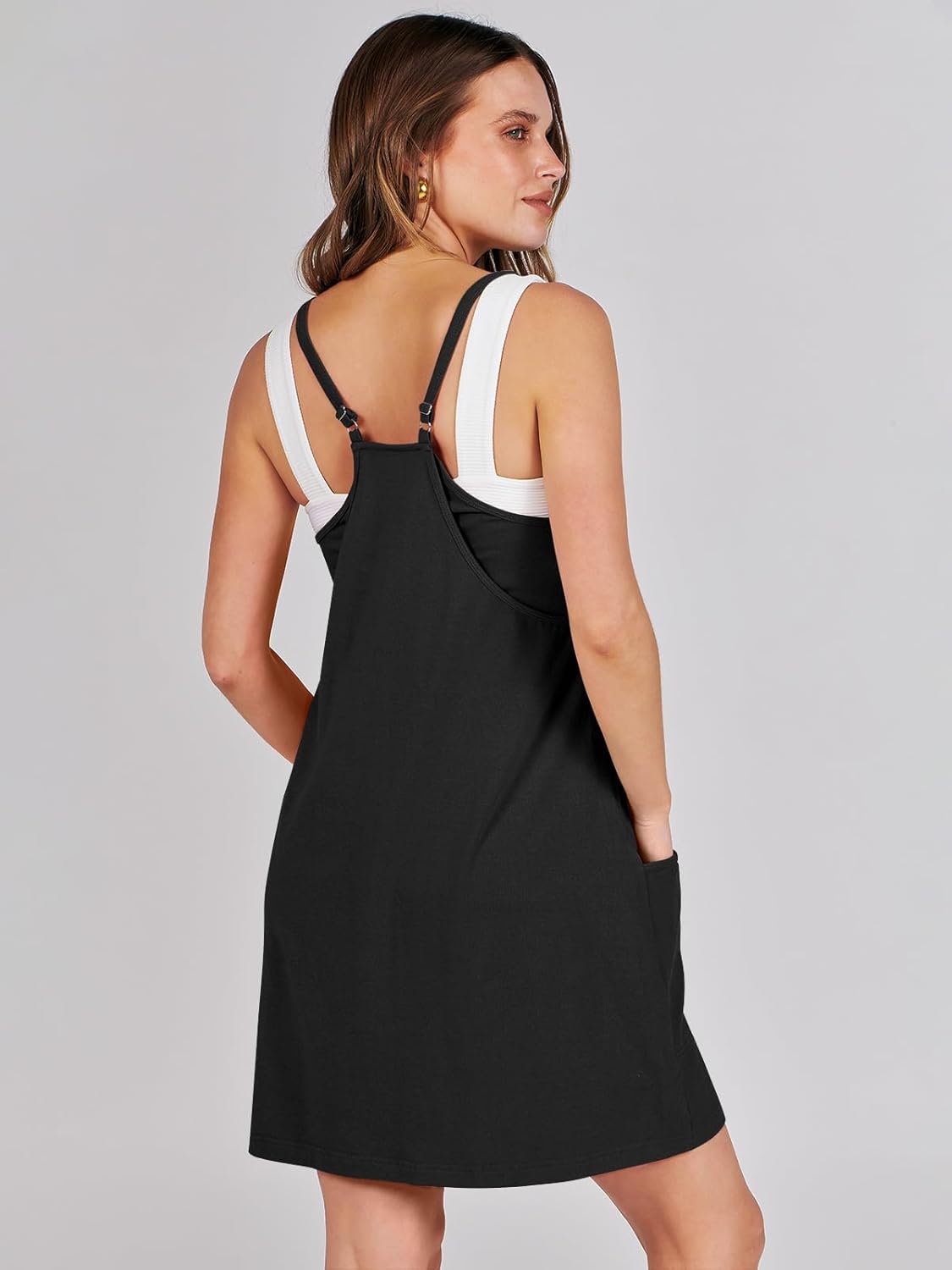 Caracilia Women's Summer Mini Dress - Casual Sleeveless Romper with Built-In Shapewear | Perfect for Tennis & Workouts
