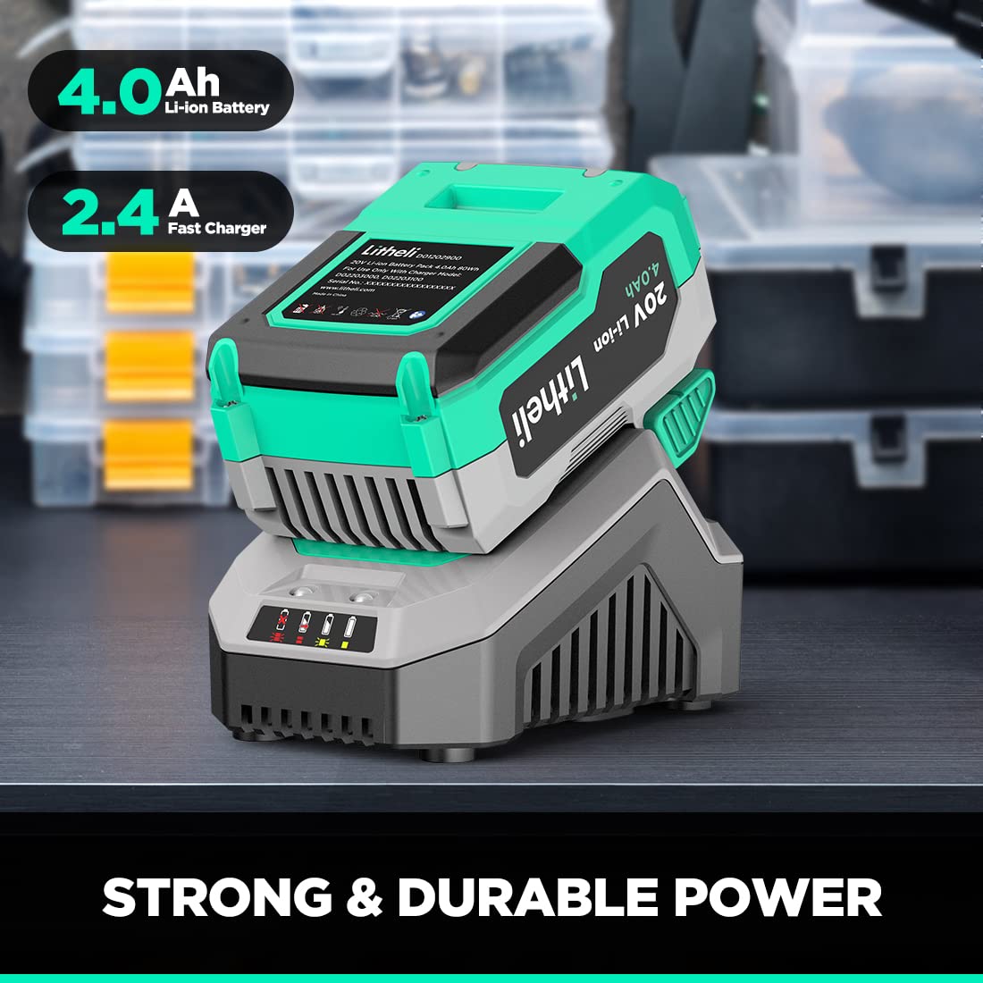 Litheli 20V Cordless Heat Gun,Hot Air Gun Kit Portable,3 Temperatures Max. 932℉,2 Nozzles, 200L/min, 13m/s,1.5Lbs,Overheat Protection for DIY, Removing Solder, Defrost, with 4Ah Battery & Charger