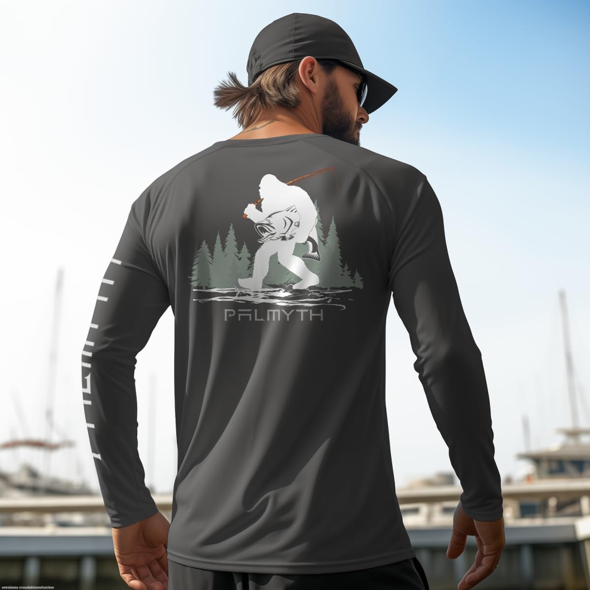 Palmyth Men's Fishing Shirts - UV Protection T-Shirts with UPF 50+ | Long Sleeve Rash Guard Tee