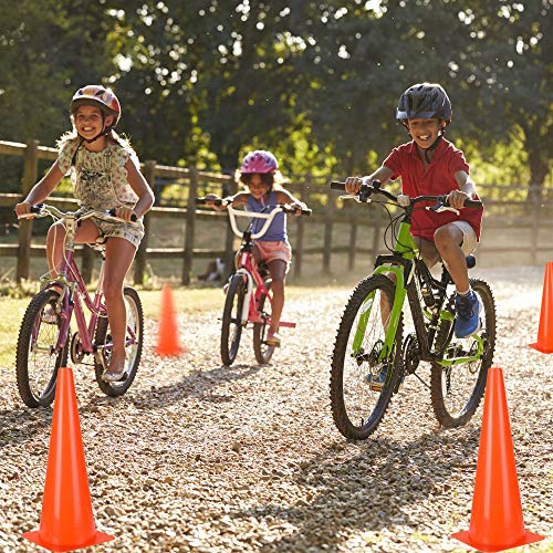 [5 Pack] 18 inch Traffic Cones, Safety Road Parking Cones,Agility Field Marker Cones for Soccer Basketball Football Drills Training, Outdoor Sport Activity & Festive Events