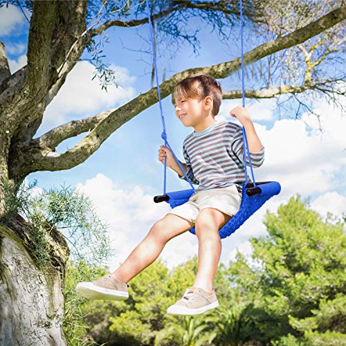 JKsmart Blue Kids Swing Seat 1 Pack Heavy Duty Rope Play Set Indoor Outdoor