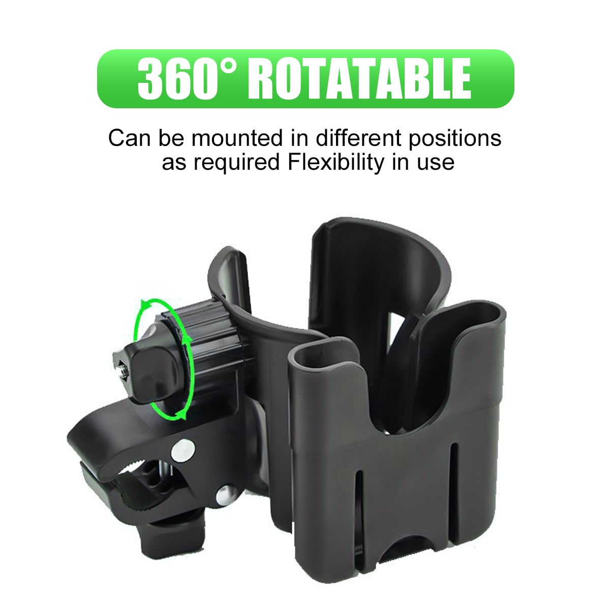 Golf Cart Cup Holders, Universal 2-in-1 Mug Phone Holder, Mount Compatible with EZGO/Club Car/Yamaha, 360° Swivel with Silicone Protective Pad, Bike, Wheelchair, Walker, Scooter