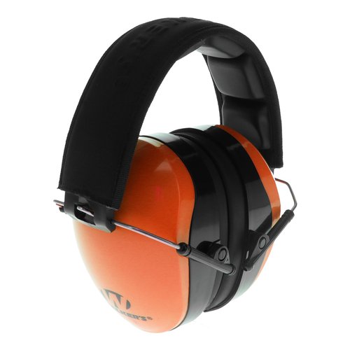 Walker's Dual Colored Passive Muff - Compact Folding Lightweight 26dB NRR Hunting Gun Range Shooting Hearing Protection Muff w/Padded Headband & PVC Earpads, Blaze Orange