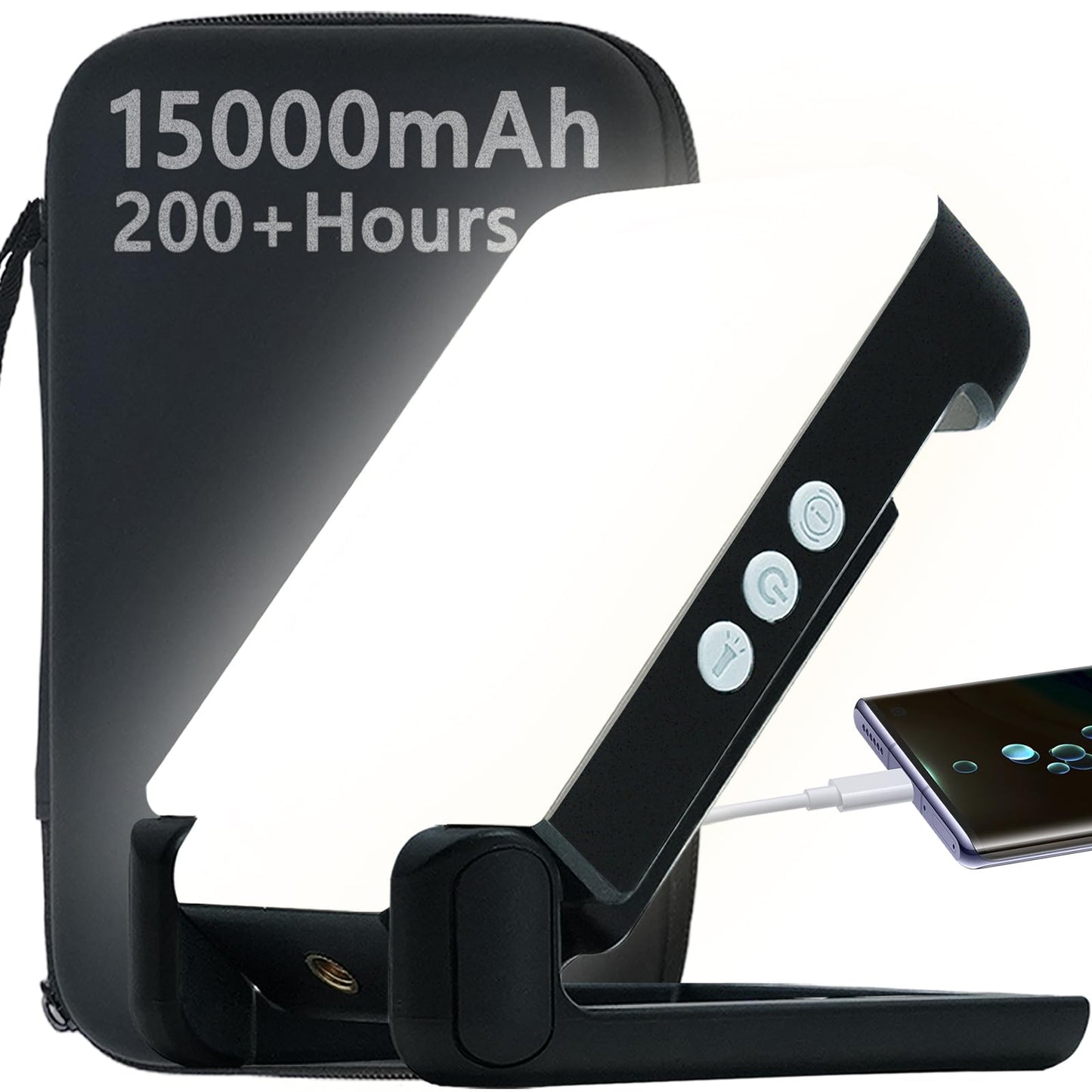 Portable Camping Lights 15000mAh Camping Lantern Rechargeable,3000LM Tent Light & Magnetic Base with 6 Modes,IP66 Waterproof Emergency Light Up to 200 Hours for Outdoor, Workplace, Emergency and Home