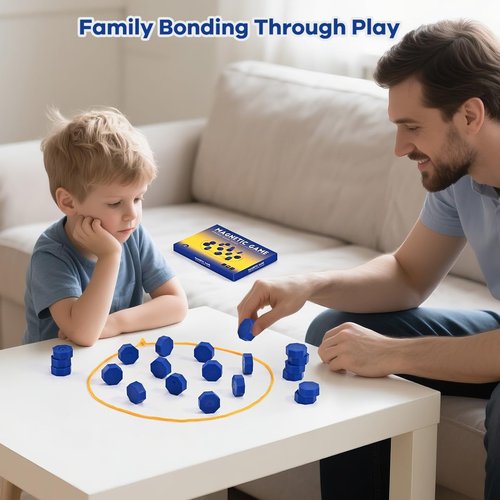 Bameca Magnetic Chess Game - Full-Size Stones for Family Fun | Travel & Camping Friendly