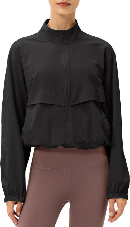 Locachy Women's Athletic Jacket - Lightweight Zip-Up with Sun Protection | Windproof & Stylish