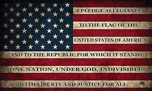 USA Flag Pledge of Allegiance Car Decal - Patriotic American Sticker 3x5 Inch