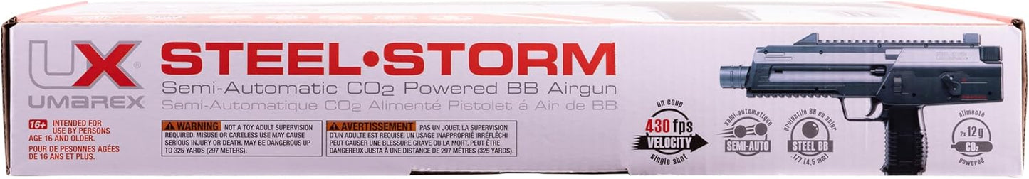 Umarex Steel-Storm .177 Caliber BB Gun Air Pistol - Sleek Black Design for Precision Shooting