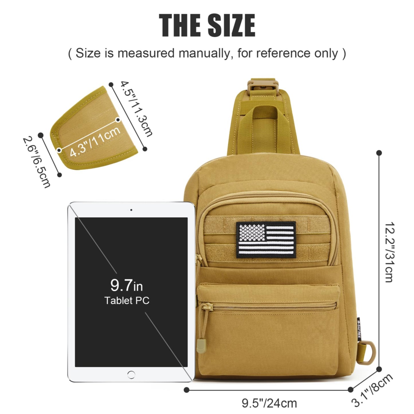 G4Free Tactical Sling Bag Backpack EDC Concealed Carry Bag Small Crossbody Shoulder Chest Pack