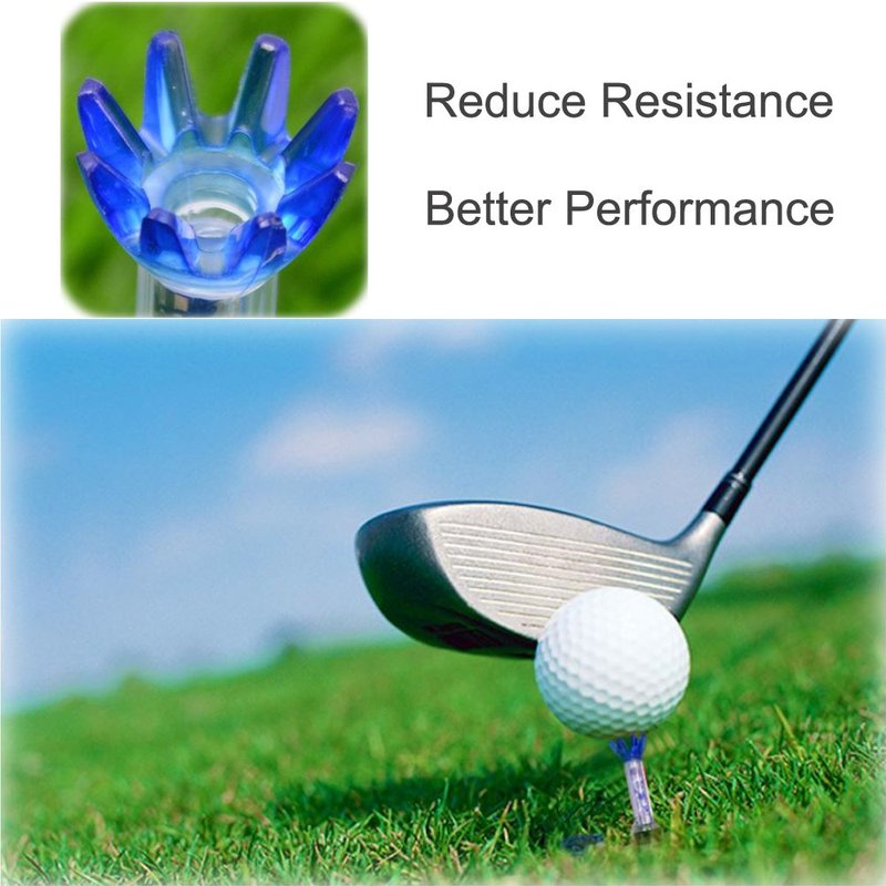 FoRapid 3"/80mm Reusable Earth-Friendly Golf Magnet Tee Flex Lift Support Performance Tee/Reduce Resistance/Farther Straighter Drives/8-Prong Durable Rubber Head/8.3" String x3 (Blue)