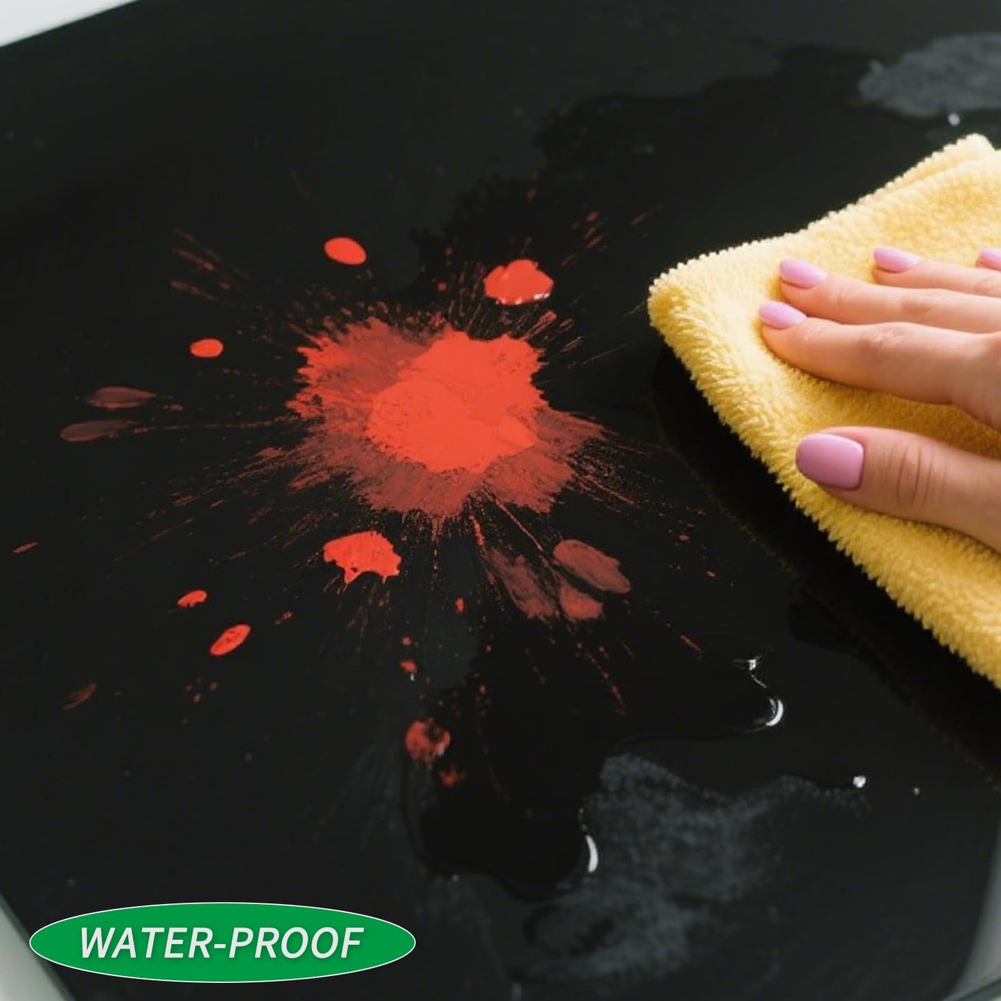 Art3d 24"x24" Smooth Drop Ceiling Tiles (48 Sq.Ft), 12-Pack 2ft x 2ft PVC Tiles for Home and Office, Waterproof and Reusable Plastic Ceiling, Black