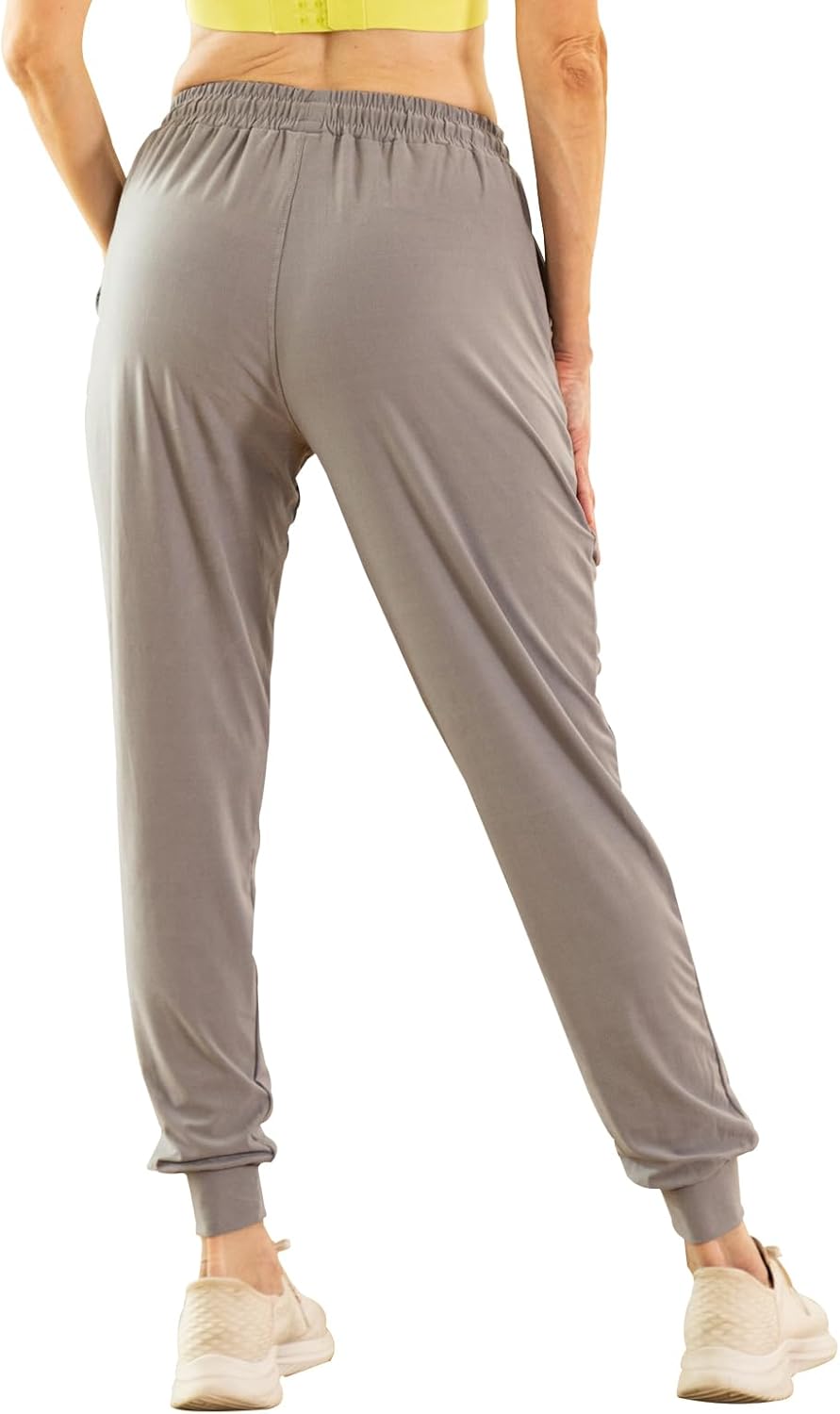 TRIUNION Women's Jogger Pants - Soft Tapered Sweatpants with Pockets | 2-Pack Drawstring Lounge Wear