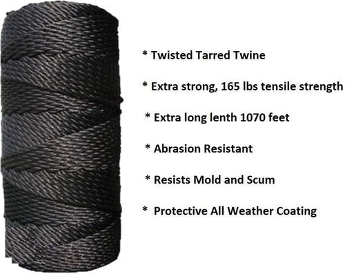 Deluxe Baseball Batting Cage Repair Kit - 8'x8' Heavy-Duty Netting #42 (54 Ply) & Twine