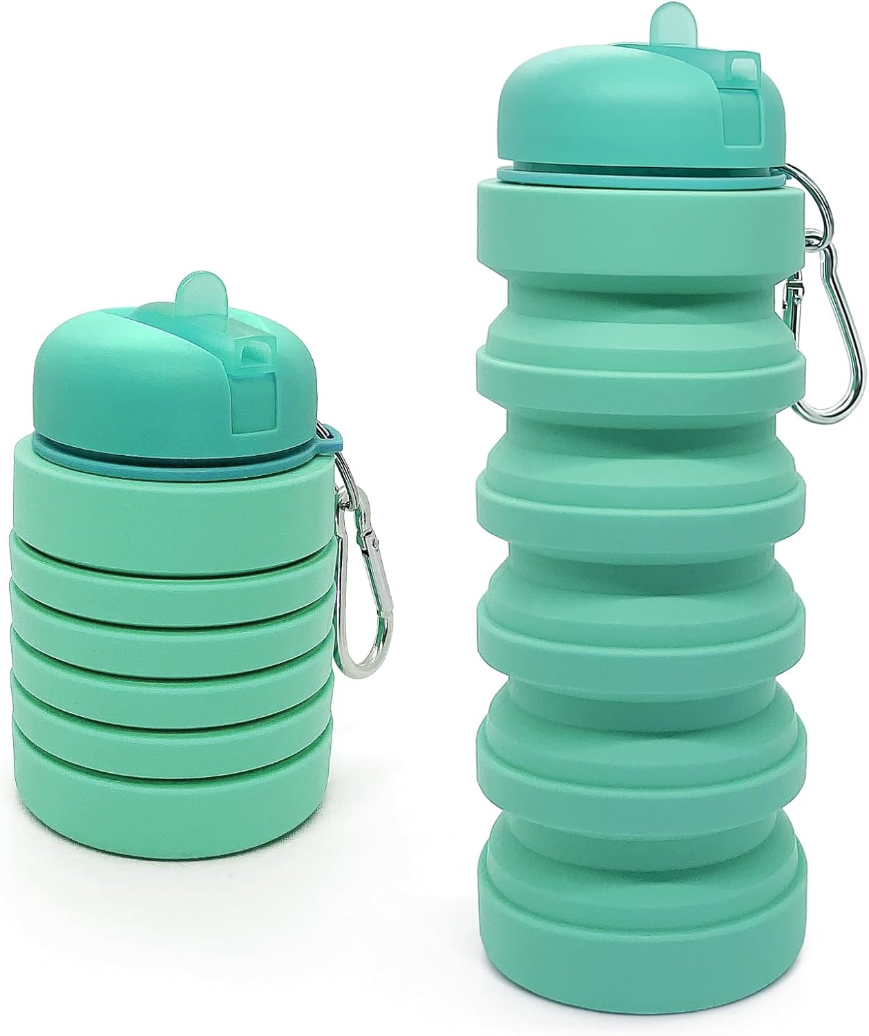 Skiennix Collapsible Water Bottle - 20oz Portable Silicone Sport Bottle | Leakproof & BPA Free for Travel, Gym, Hiking