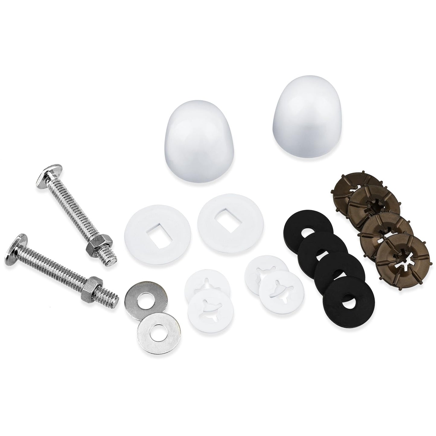 Toilet Floor Bolts and Caps Set, Universal Toilet Flange Repair Kit Stainless Steel Toilet Fixing Bolts and Nuts Set America Standard Toilet Parts Including Toilet Bolt Caps Closet Bolts and Washers