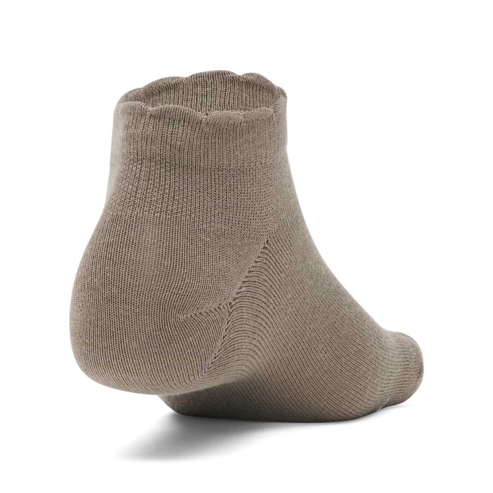 Under Armour Unisex Essential Low Socks 6 Pack, (200) Taupe Dusk/Taupe Dusk/Stone, Small