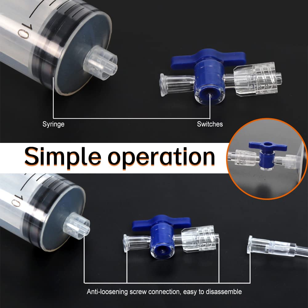 Chihutown 8Pcs Cycling Syringe Kit, Tubeless Tire Sealant Injector with Switch, Presta Valve Core and Removal Tool, No Tubes Tire Sealant Bicycle (White)
