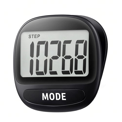 3D Pedometer for Walking Running Sports - Step Counter with Clip & Lanyard, Large LCD Display Accurate Fitness Tracker for Men Women Seniors Easy to Use-Black