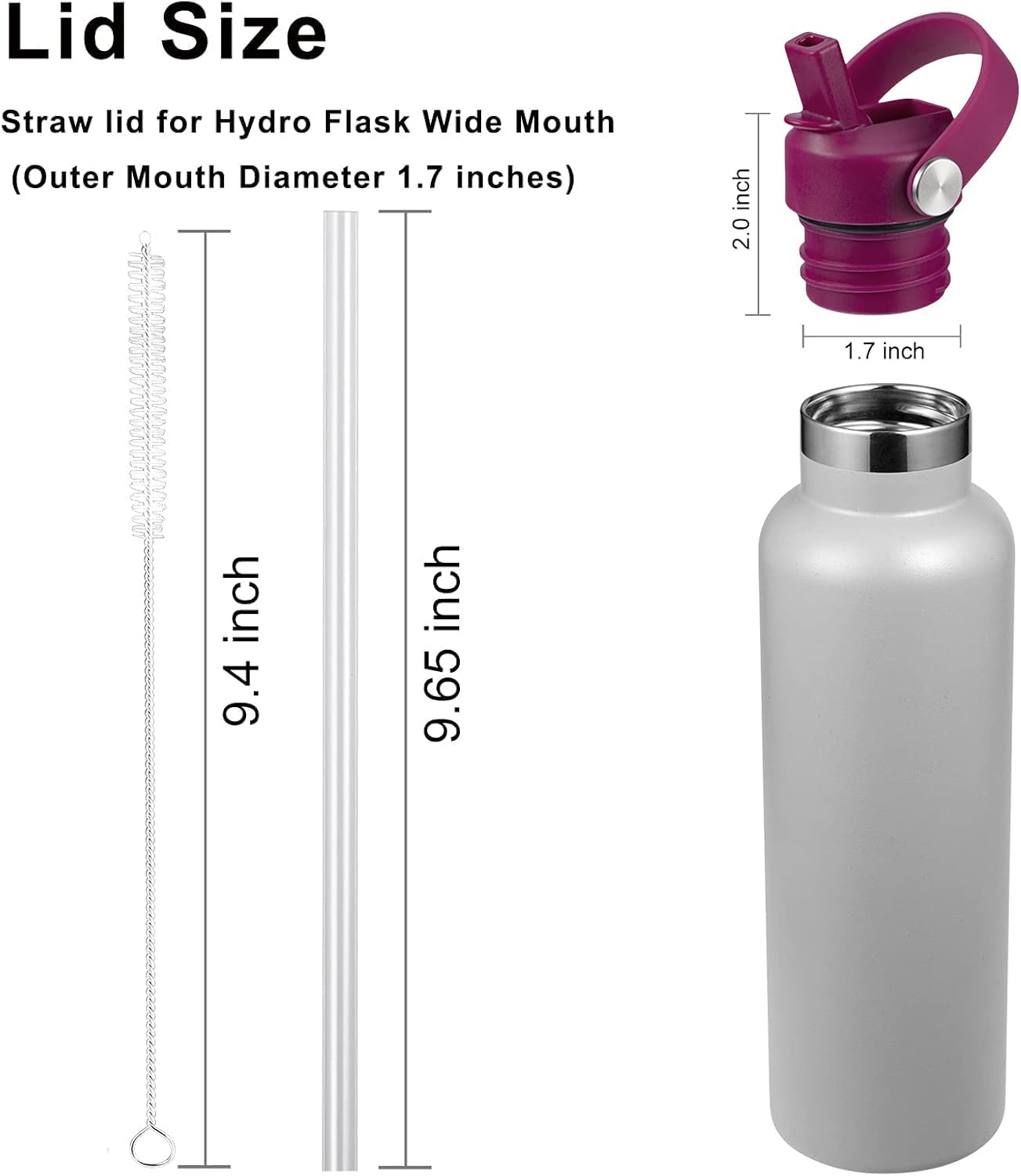 Regine Switzerland Straw Lid - Fits Hydro Flask Standard Mouth 21/24 oz | Sports Flex Cap Replacement Top