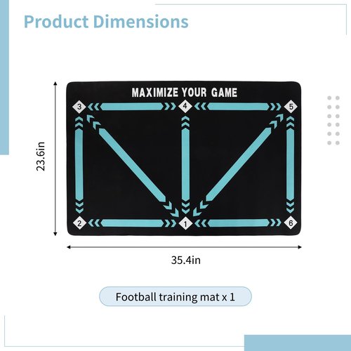 Football Footstep Training Mat, Soccer Training Mat,Football Door Mat Anti-Skid Carpet for Corner Football Field Ground, Soccer Trainer Dribble Silent Auxiliary Mat, Ball Control Training Player Equipment