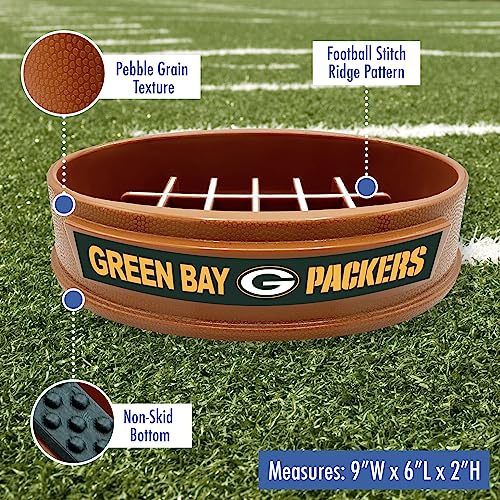 NFL Green Bay Packers Slow Feeder Dog & Cat Bowl - Football Design