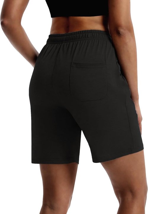 LUCKYCATCUS Women's Bermuda Shorts - Comfortable Jersey Athletic Shorts with Pockets | Perfect for Yoga & Workouts