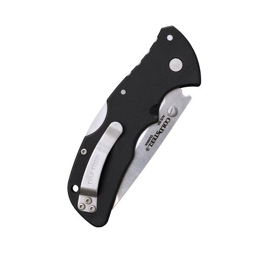 COLD STEEL Mini Recon 1 3" AUS10A Tanto Point Blade 4" GFN Handle Folding Knife w/Tri-Ad Lock, Ambidextrous Pocket/Belt Clip