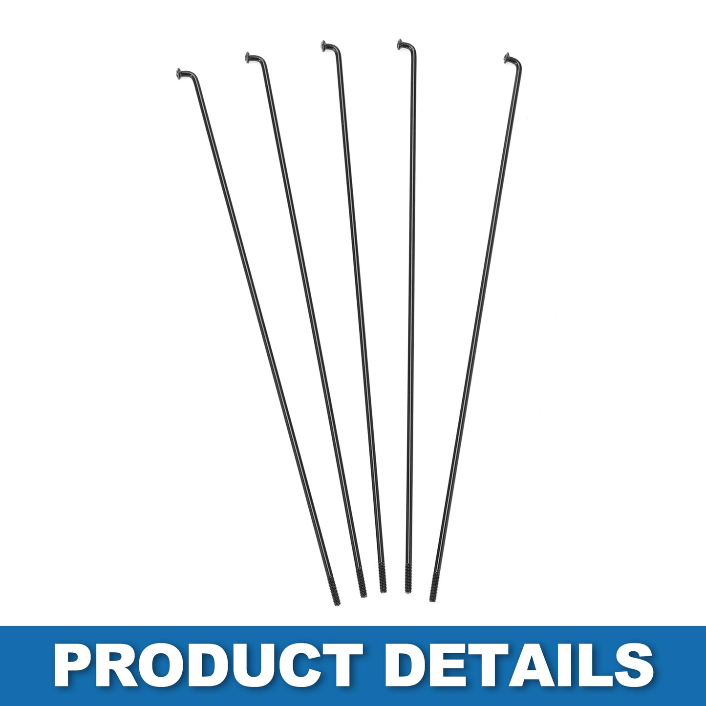 A ABSOPRO Bike Bicycle Spokes 14G 285MM Mountain Bike Spokes Steel Black 36Pcs