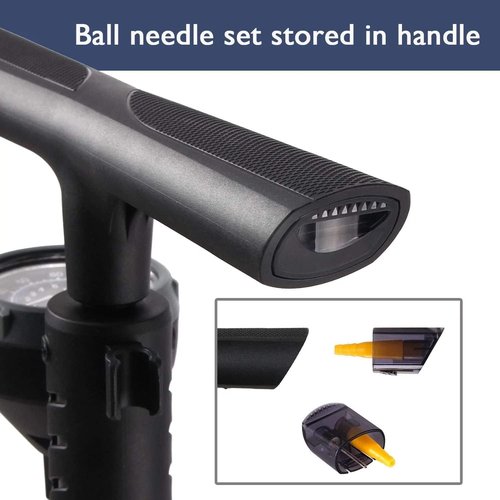 Beto Bike Pump Portable - High-Pressure Bicycle Floor Pump with Gauge & Air Bleed Button, 160 PSI