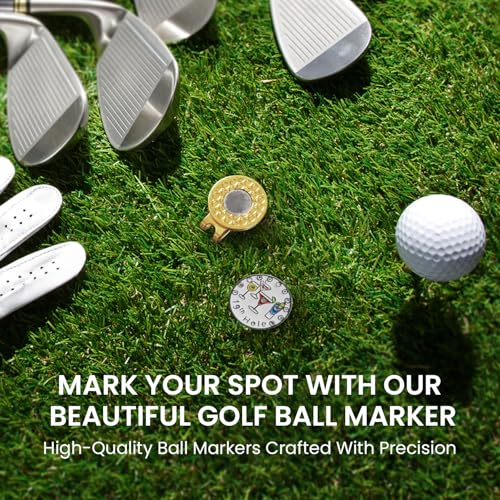 Golf Ball Marker with Gold Magnetic Hat Clip - Wine Variation