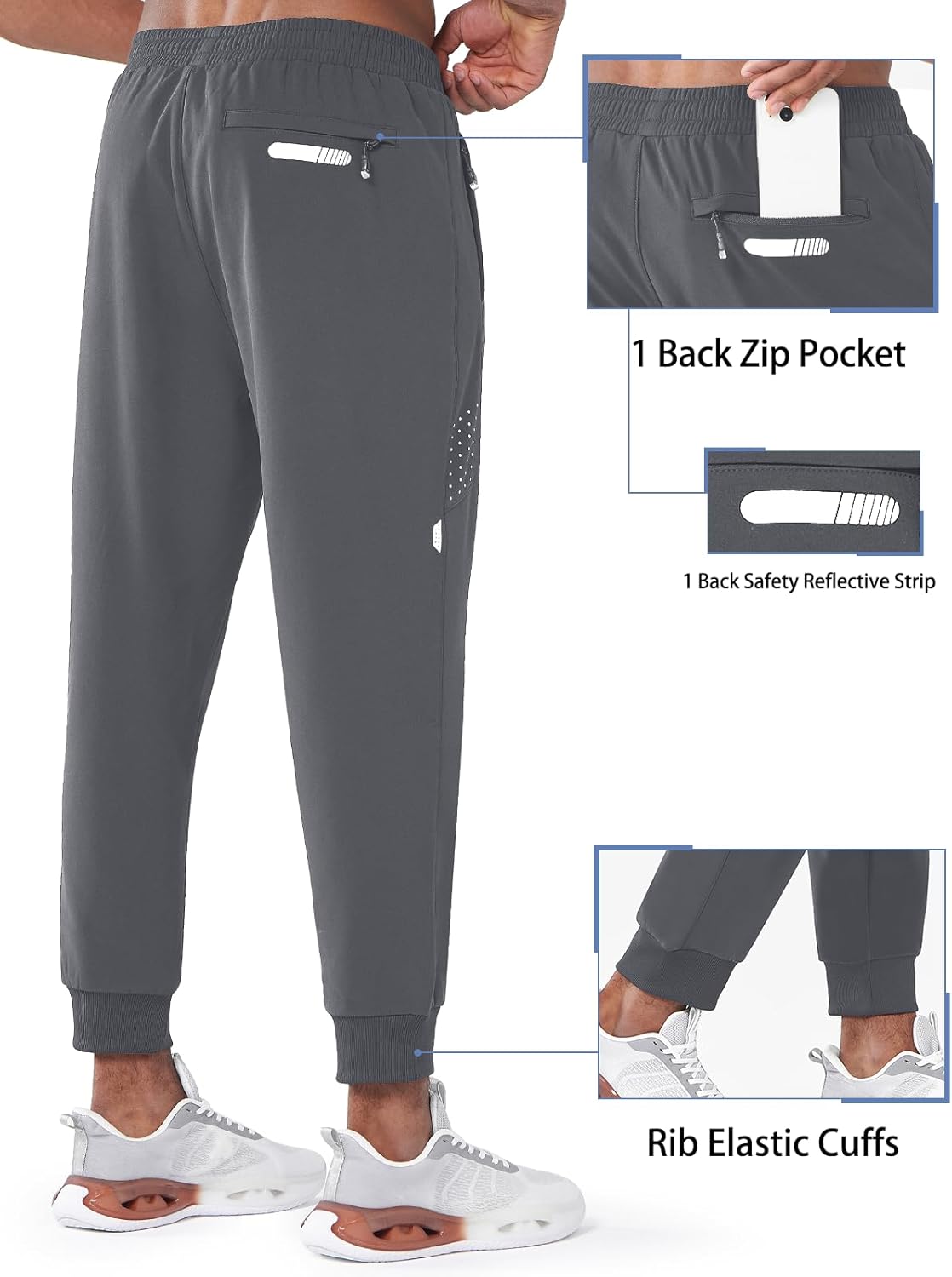 NORTHYARD Men's Fleece Lined Winter Sweatpants - Warm, Windproof Joggers for Athletic Workouts
