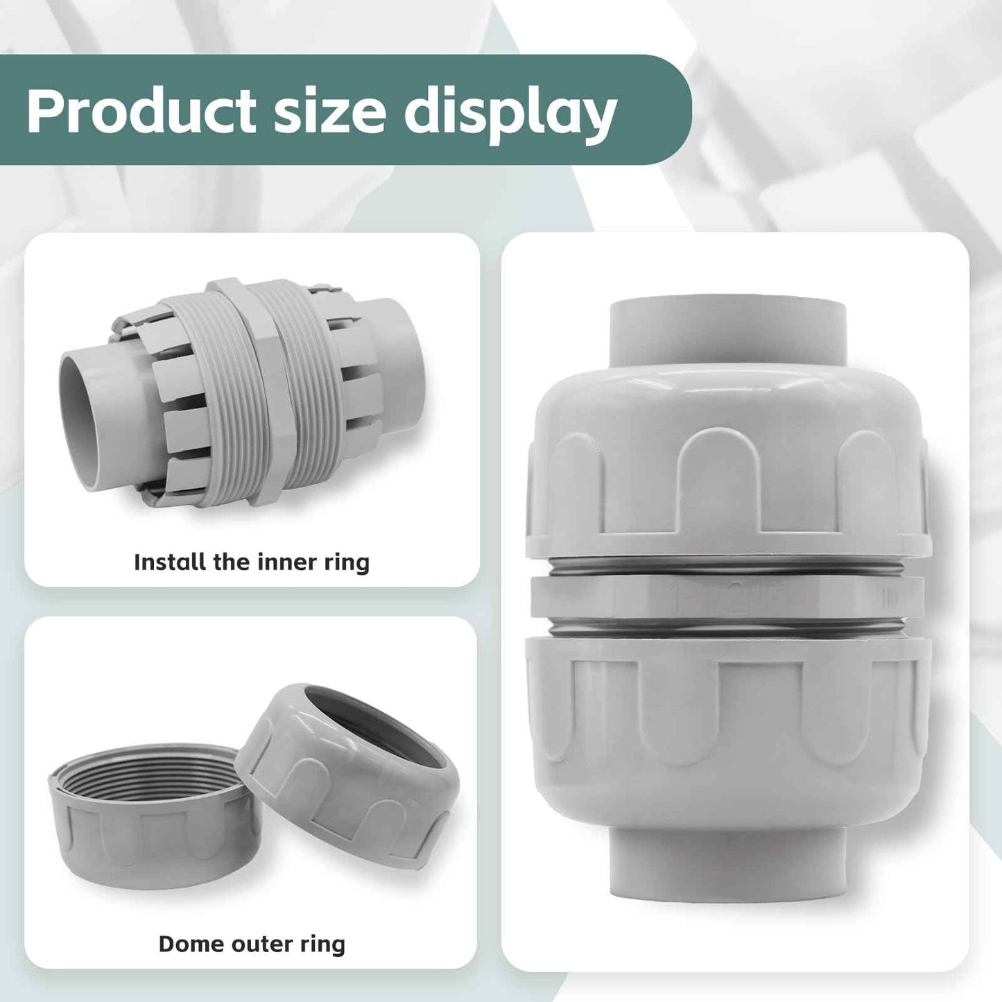 Wocloer 3/4 inch Liquid-Tight Connector,PVC Flexible Conduit Double-Ended Connector,Straight 180 Degree,Two-Way Conduit Connector,Electrical Conduit Fittings(5 Pcs)