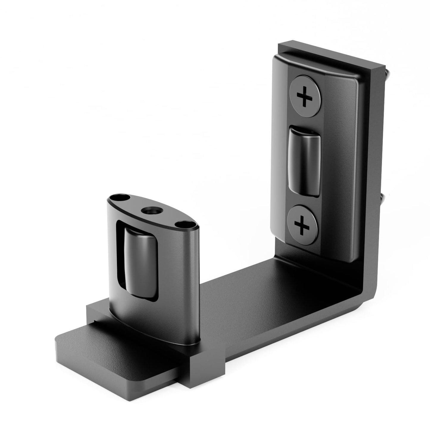 FLYVLIEG Sliding Barn Door Bottom Floor Guide,Adjustable U-Shaped Flat Bottom Design,Smoothly and Quietly,Easy to Install,Wall Mounted,Black, 1 Pcs