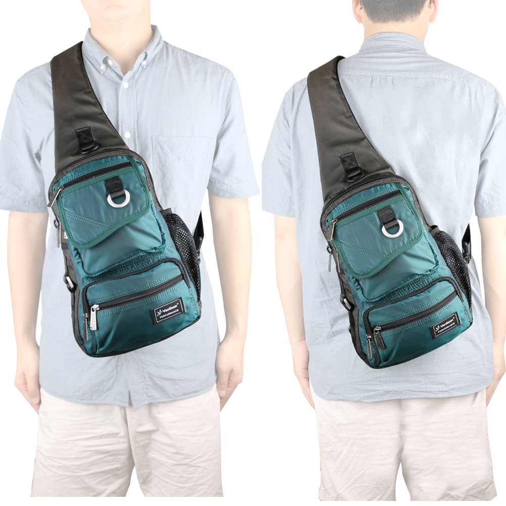 Vanlison Sling Bag Chest Shoulder Backpack Crossbody Multipurpose Daypack For Men Women Blue