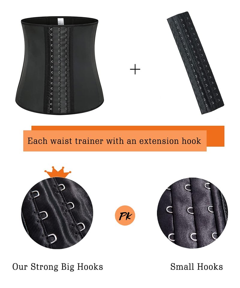 GainKee Latex Men Waist Trainer Corsets With Steel Bone Sweat Sauna Suit For Fitness (Large)