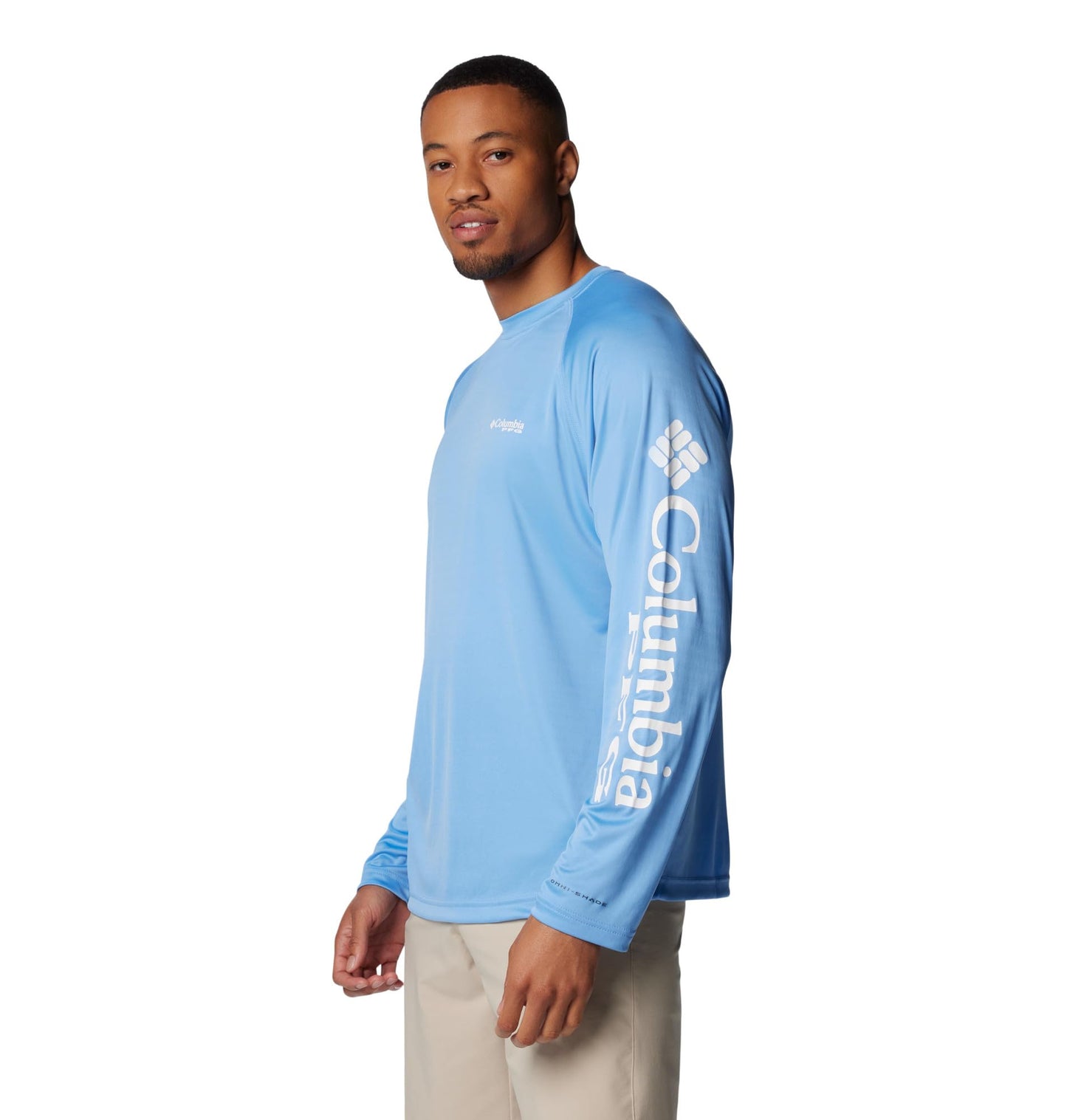 Columbia Men's PFG Terminal Tackle Long Sleeve Fishing Shirt, White Cap/White Logo, 5X Tall