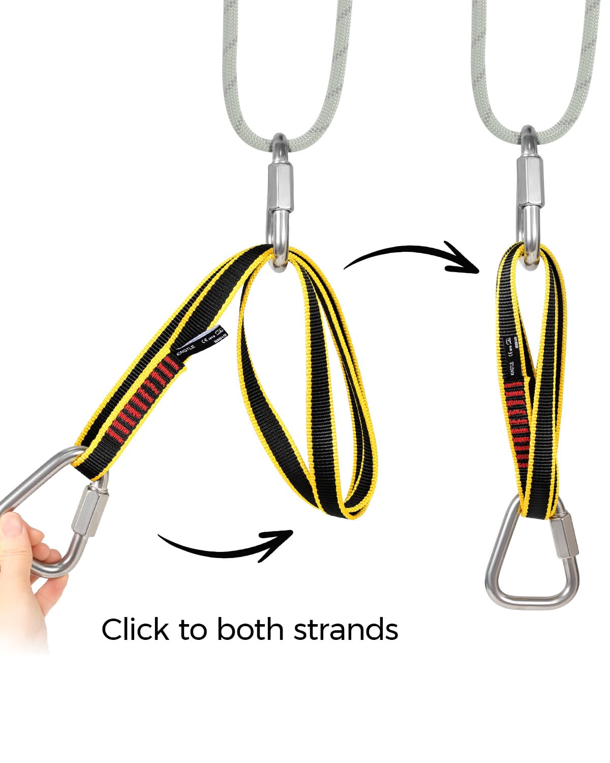 KINGTLE 20MM Nylon Climbing Sling Runner 22kN CE1019/EN566 UIAA Certified,Rock Climbing Webbing Straps for Rock Climbing,Mountaineering, Rappelling,6PCS