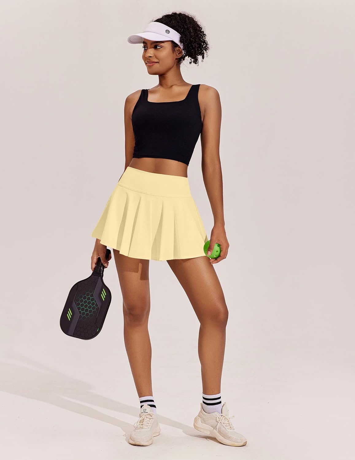 PINSPARK Women's Tennis Skirt - Pleated Athletic Skort with Pockets | High Waisted Golf Skirt for Workout & Pickleball