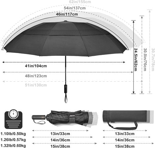 G4Free Large Golf Umbrella - Windproof Compact Reverse Design | Automatic Open & Close, 42-62 Inch