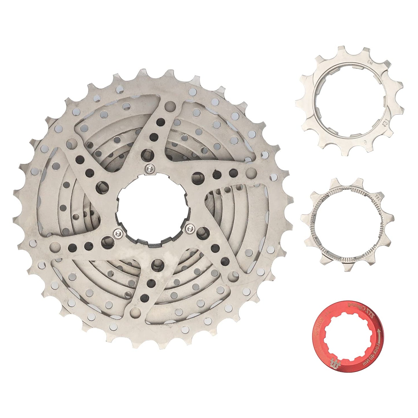 ZTZ 8/9/10/11 Speed Cassette, Ultralight Mountain Bike Cassettes Fit for Shimano/SRAM XC AM DH MTB BMX Chains Chainrings (10S-11-32T)